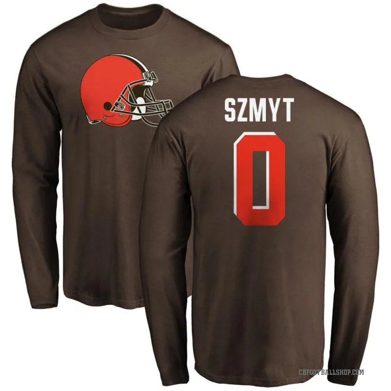 Andre Szmyt Men's Brown Cleveland Browns Logo Long Sleeve T-Shirt -