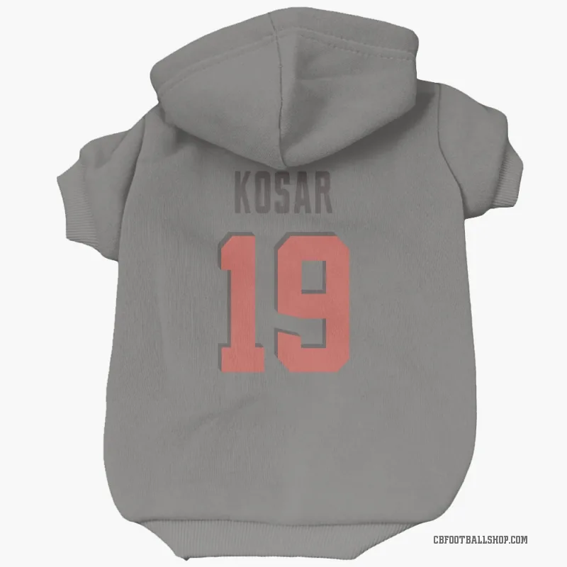 Bernie Kosar Gray Cleveland Browns Cat & Dog Pet Hoodie