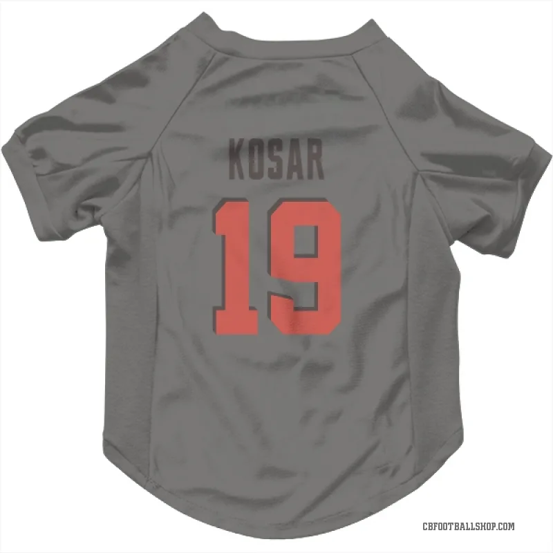 Bernie Kosar Gray Cleveland Browns Cat & Dog Pet Jersey
