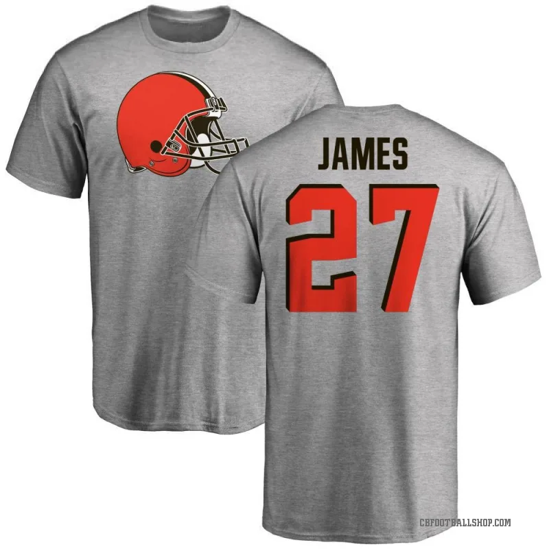 LaMareon James Men's Ash Cleveland Browns Logo T-Shirt -