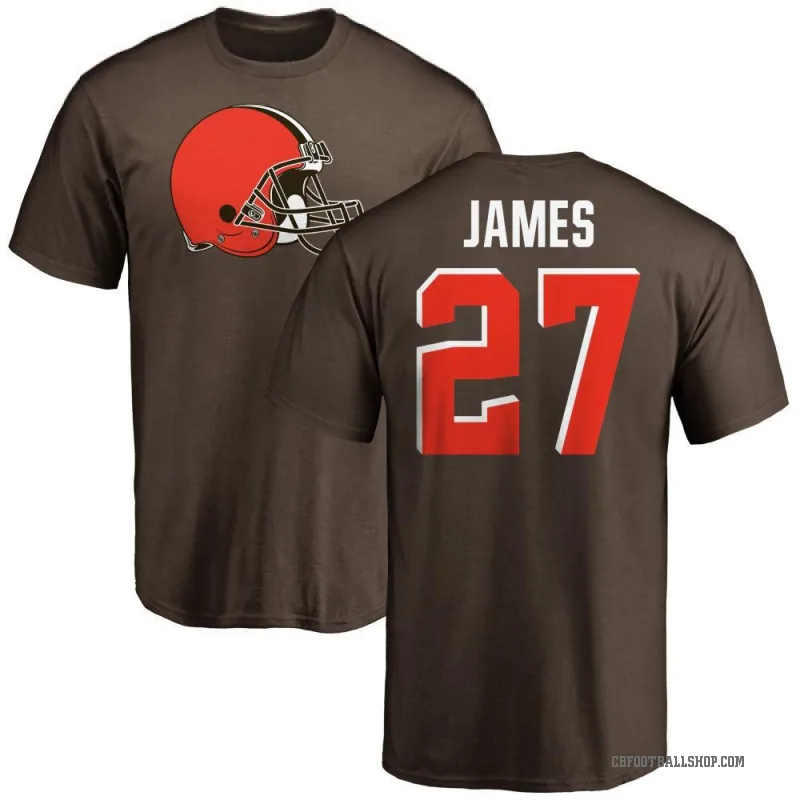 LaMareon James Men's Brown Cleveland Browns Logo T-Shirt -