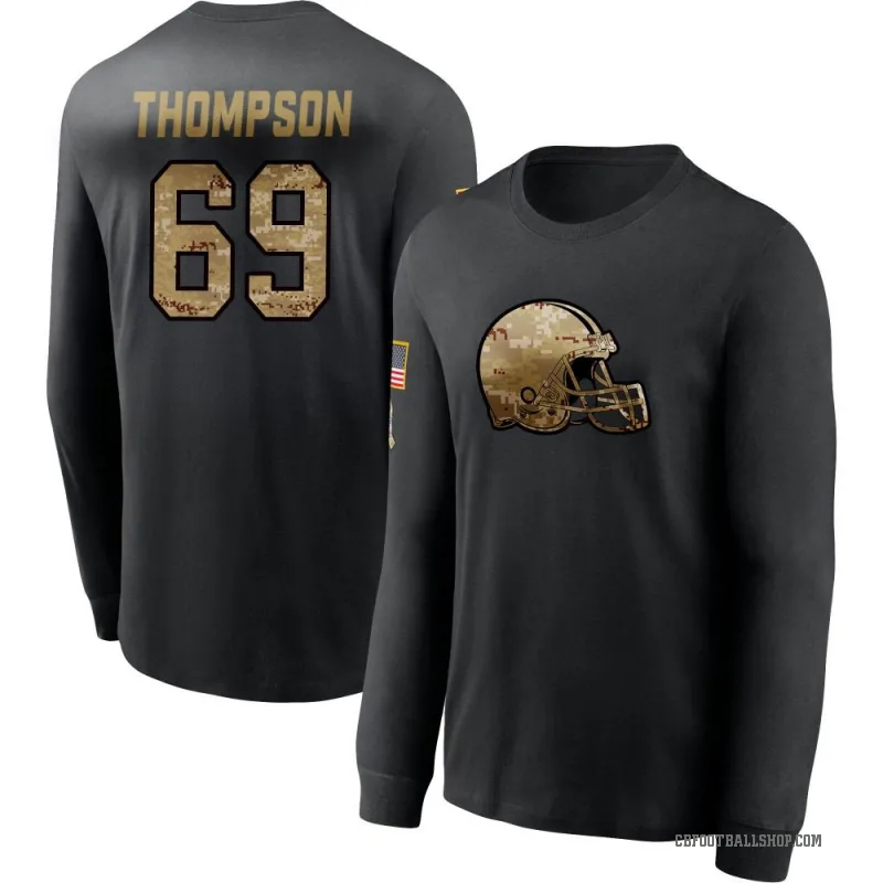 Lorenzo Thompson Men's Black Cleveland Browns 2020 Salute To Service Sideline Performance Long Sleeve T-Shirt