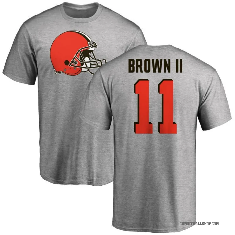 Tony Brown II Men's Brown Cleveland Browns Logo T-Shirt - Ash